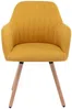 Vente-unique - ELEANA Stuhl Stoff Gelb - B 58 cm x H 85 cm x L 56 cm Bild 2