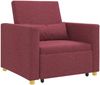 vidaXL Ausziehbare Schlafcouch Einzel Weinrot 90 x 165 x 87 cm Stoff 42002687 Bild 2