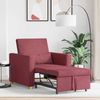 vidaXL Ausziehbare Schlafcouch Einzel Weinrot 90 x 165 x 87 cm Stoff 42002687 Bild 3