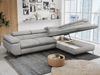 Mks Möbel 'Peter L-form' Ecksofa mit Bettfunktion, Bettkasten & einstellbaren Kopfstützen, Hellgrau, Velours, mit Topper, rechts Bild 3