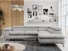Mks Möbel 'Peter L-form' Ecksofa mit Bettfunktion, Bettkasten & einstellbaren Kopfstützen, Hellgrau, Velours, mit Topper, rechts Bild 4