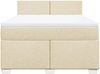 vidaXL Boxspringbett mit Matratze Creme 140x200 cm Stoff 3285909 Bild 4