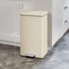 SONGMICS Mülleimer, 40 Liter Abfalleimer, 15 Müllbeutel inklusive, großer Tretmülleimer mit Deckel, aus Stahl, Softclose, beige Bild 5