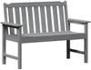 vidaXL Gartenbank Hellgrau 120 x 59 x 88 cm HDPE 42006603 Bild 2
