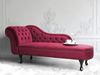 Beliani 'Nimes' Chaiselongue, Burgunderrot, Samt, 79 x 65 x 169 cm, Links Bild 3