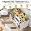 Merax Sideboard mit 3 Schubladen und kühlschrankähnlichen Türen, Buffetschrank für Esszimmer, Wohnzimmer und Diele (Weiß) Bild 5