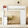 Merax 90*200cm Hochbett, vielseitiges Kinderbett, ausgestattet mit Kleiderschrank, Schreibtisch und Schubladen, Weiß Bild 5