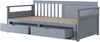 Merax Multifunktionales Zwei-in-Eins-Tagesbett 90 (180) x 190 mit Kiefernbett, Schubladen und Ausziehbett, Grau Bild 5