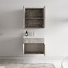 Badplaats Badmöbel Komplettset Montreal 60 x 35 cm Beton Grau - Badezimmermöbel mit Waschbecken und Spiegelschrank Bild 3