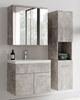 Badplaats Badmöbel Komplettset Montreal 60 x 35 cm Beton Grau - Badezimmermöbel mit Waschbecken und Spiegelschrank Bild 2