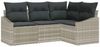 vidaXL Sofa Set mit Kissen 4 pcs Hellgrau Poly-Rattan 3346702 Bild 2