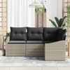 vidaXL Sofa Set mit Kissen 4 pcs Hellgrau Poly-Rattan 3346702 Bild 3