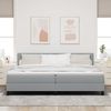 vidaXL Boxspringbett mit Kissen Hellgrau 200 x 200 cm Stoff 3338790 Bild 3