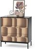 Kommode Eliza Schwarz/Eiche 80 x 81.2 cm mit 3 Schubladen Vicco Bild 5