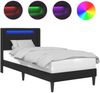 vidaXL Bettrahmen mit LED-Lichtleisten Schwarz 90 x 200 cm Kunstleder 42027967 Bild 2