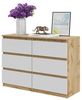 Furnica Kommode GABRIEL 6 Schubladen - Votan Eiche H70cm B100cm T33cm Bild 4
