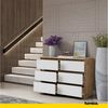 Furnica Kommode GABRIEL 6 Schubladen - Votan Eiche H70cm B100cm T33cm Bild 3