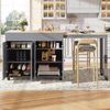 Moderner ausziehbarer Bartisch(118-180×50×94cm) ,Ausziehbarer Esstisch mit Stauraum , mit sechs AblageflächenStehtisch Bistrotisch, für Esszimmer,Verwendung als Wohnzimmertrennwand, Grau Bild 2