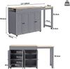 Moderner ausziehbarer Bartisch(118-180×50×94cm) ,Ausziehbarer Esstisch mit Stauraum , mit sechs AblageflächenStehtisch Bistrotisch, für Esszimmer,Verwendung als Wohnzimmertrennwand, Grau Bild 4