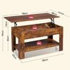 WLIVE Couchtisch Höhenverstellbar und Ausziehbar, Couchtisch Holz mit Stauraum (Wohnzimmertisch für Wohnzimmer, Büro, 1 Tisch), 98 x 48 x 46 cm Bild 2