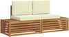 vidaXL Outdoor-Sofagarnitur mit Kissen 2 Stück Natur und Creme 3375430 Bild 2