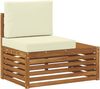vidaXL Outdoor-Sofagarnitur mit Kissen 2 Stück Natur und Creme 3375430 Bild 4