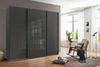 Schwebetürenschrank Kleiderschrank 250 cm Vollausstattung Glasfront in Anthrazit Bild 3