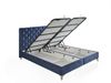 Schlafzimmer-Set "Lona" – Bett mit Bettkasten und Matratze , Nachttisch, Hocker-Blau Bild 5