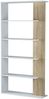 Bücherregal >ALIDA< 5 Fächer, in Artik Weiß / Canadian Eiche Dekor - 90x180x25 (BxHxT) Bild 2