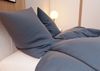 Mako Interlock Jersey Bettwäsche dunkelblau jeans Garnitur 155x220 + 80x80 Bild 2