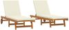 vidaXL Sonnenliege 2 pcs Braun 65 x 199 x 84 cm Massivholz Akazie 3325194 Bild 2