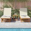 vidaXL Sonnenliege 2 pcs Braun 65 x 199 x 84 cm Massivholz Akazie 3325194 Bild 3