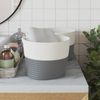 vidaXL Aufbewahrungskörbe 2 Stk. Grau und Weiß Ø24x18 cm Baumwolle 358453 Bild 3