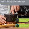 madeco Mörser mit Stößel Granit auf Holzsockel Nussbaum Ø 14,5 cm - Perfekt geeignet für Gewürze, Kräuter & Nüsse - Steinmörser Set - Design Granit Mörser & Stößel groß Bild 5