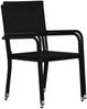 vidaXL Garten-Essstühle 2 Stk. Stapelbar Schwarz Poly Rattan 318698 Bild 4