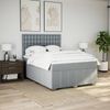 vidaXL Boxspringbett mit Matratze Hellgrau 160x200 cm Stoff 3291733 Bild 3