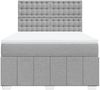 vidaXL Boxspringbett mit Matratze Hellgrau 160x200 cm Stoff 3291733 Bild 4
