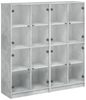 vidaXL Bücherschrank mit Türen Betongrau 136x37x142 cm Holzwerkstoff 3206520 Bild 2