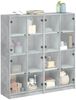 vidaXL Bücherschrank mit Türen Betongrau 136x37x142 cm Holzwerkstoff 3206520 Bild 5