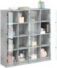vidaXL Bücherschrank mit Türen Betongrau 136x37x142 cm Holzwerkstoff 3206520 Bild 4