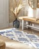 Teppich Bauwmolle beige blau 80 x 200 cm geometrisches Muster Kurzflor MANAVGAT Bild 3