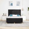 vidaXL Bettgestell mit Kissen mit Kopfteil Schwarz 160 x 200 cm Stoff 3344741 Bild 3