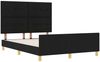 vidaXL Bettgestell mit Kissen mit Kopfteil Schwarz 160 x 200 cm Stoff 3344741 Bild 5