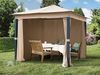 Gartenpavillon 3x3 m ALU PREMIUM ca. 220g/m² Dachplane wasserdicht Pavillon - 4 Seitenteile Gartenzelt taupe ca. 9x9 cm Profil Bild 2