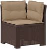 vidaXL 4-Sitzer Garten Sofa mit Kissen Rattan Look PP Braun 3444020 Bild 4