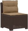 vidaXL 4-Sitzer Garten Sofa mit Kissen Rattan Look PP Braun 3444020 Bild 3
