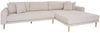 Ecksofa >Lido< 290x92/170x76 cm – Beige, Holzfüße, inkl. 4 Kissen Ottomane rechts Bild 3