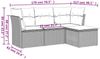 vidaXL 4-tlg. Garten-Sofagarnitur mit Kissen Hellgrau Poly Rattan 3249381 Bild 3