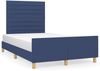 Bettgestell mit Kopfteil Blau 120x200 cm Stoff [3125128] Bild 2