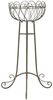 Dekoleidenschaft Blumenständer "Ornamente" Dekoständer grün mit Rost Finish, Metallständer mit Korb, Pflanzenschale, Blumenkorb Bild 5